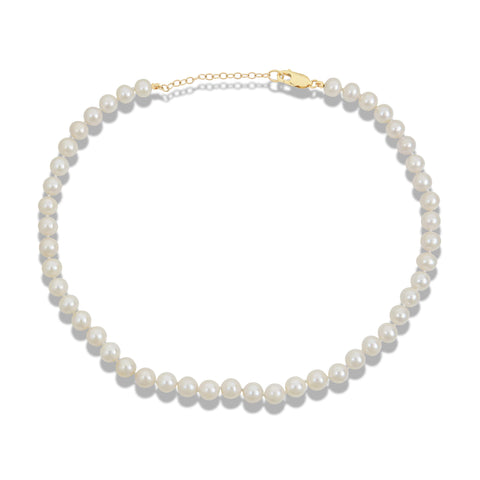 Stone and Strand 14K Yellow Gold Daily Pearl Necklace Front Image