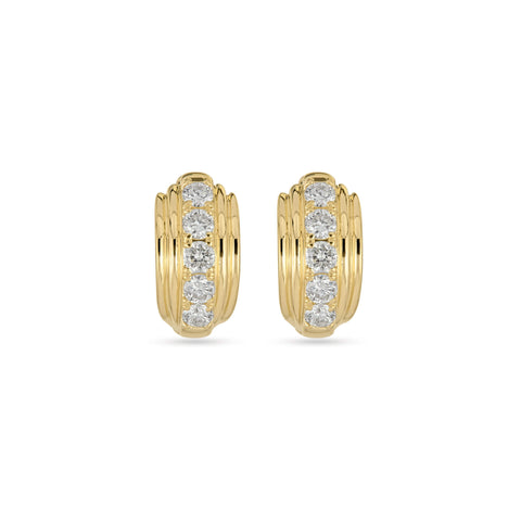 Stone and Strand 14K Yellow Gold Dainty Boulevard Huggies Front Image