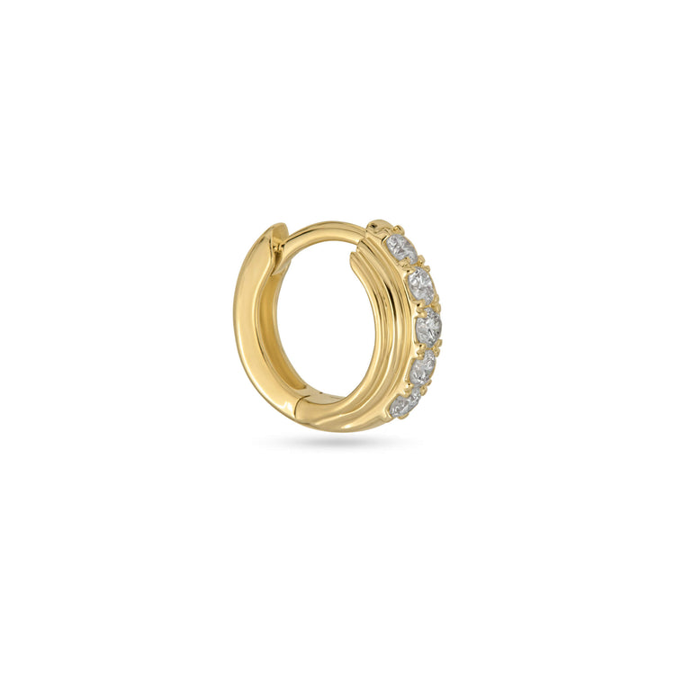 Stone and Strand 14K Yellow Gold Dainty Boulevard Huggies Side Single Image