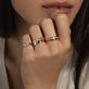 Image of 10K Yellow Gold Dainty Diamond Pirouette Band with Stone and Strand Rings