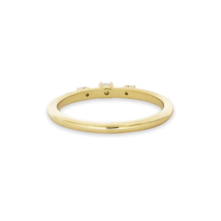 Stone and Strand 14K Yellow Gold Dainty Diamond Trio Ring Rear Image