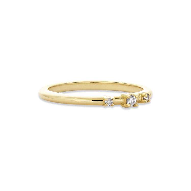 Stone and Strand 14K Yellow Gold Dainty Diamond Trio Ring Side Image