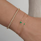 Image of 10K Yellow Gold Dainty Emerald Luxe Bracelet with White Diamonds with Stone and Strand Bracelets