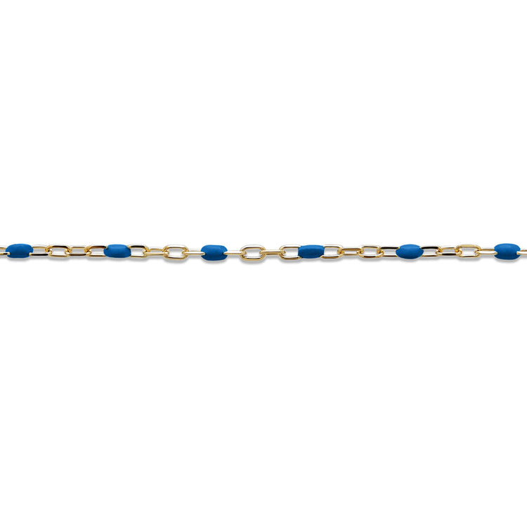 Stone and Strand 10K Yellow Gold Blue Dainty Goldie Pop Bracelet Close Up Image