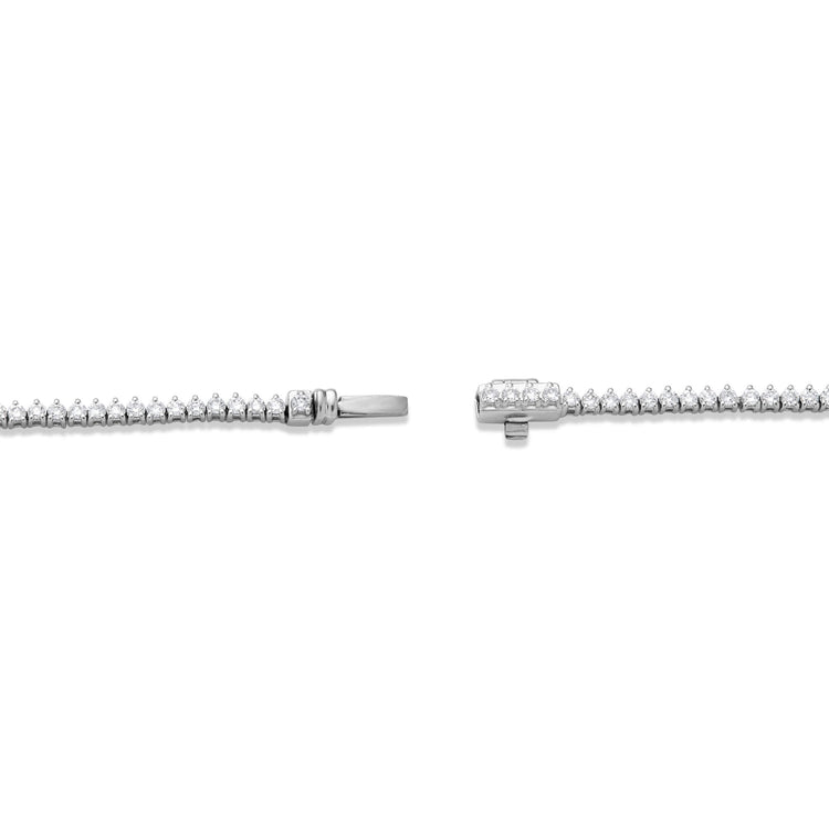Stone and Strand 14K White Gold Dainty LAB-Created Diamond Tennis Necklace Clasp Image