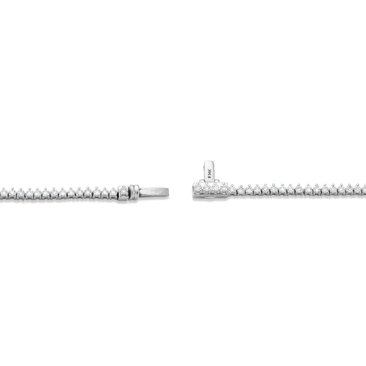 Stone and Strand 14K White Gold Dainty LAB-Created Diamond Tennis Necklace Clasp Image