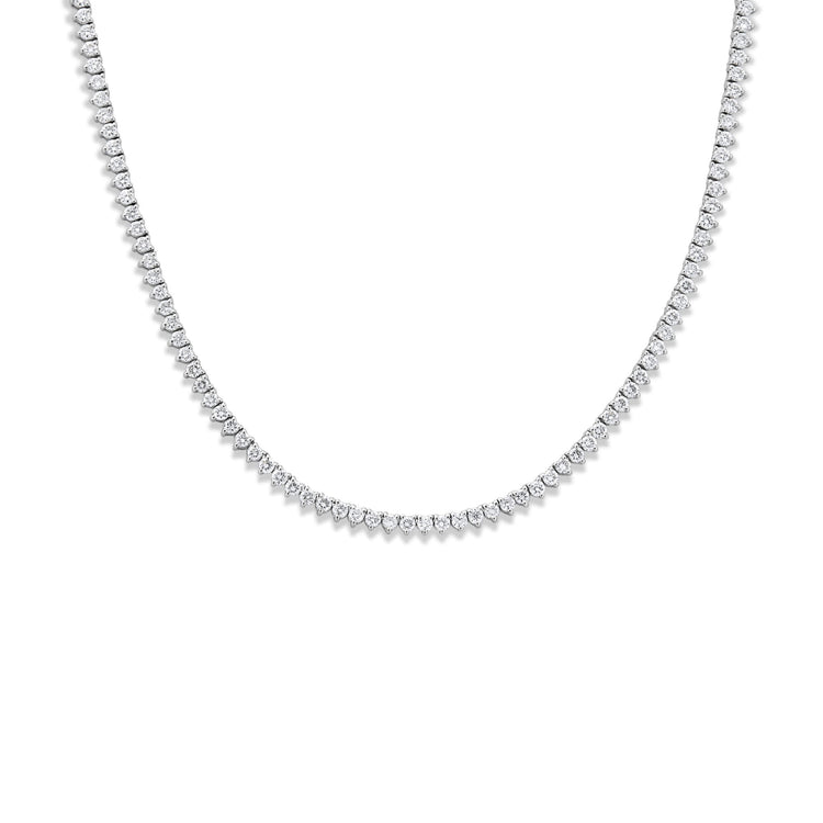 Stone and Strand 14K White Gold Dainty LAB-Created Diamond Tennis Necklace Close Up Image