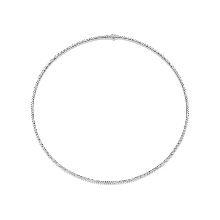 Stone and Strand 14K White Gold Dainty LAB-Created Diamond Tennis Necklace Front Image