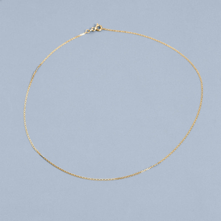 Stone and Strand 10K Yellow Gold Dainty Maritime Chain Editorial Image
