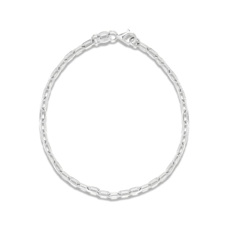 Stone and Strand 10K White Gold Dainty Paperclip Bracelet Front Image