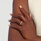 Image of 14K Yellow Gold Classic Diamond Eternity Band on Models Hand