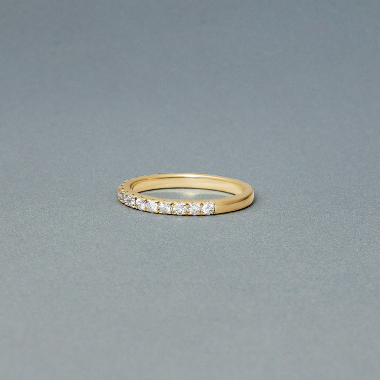 Stone and Strand 14K Yellow Gold Classic Diamond Half Eternity Band Editorial Image