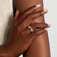 Image of 14K Yellow Gold Classic Diamond Half Eternity Band with Stone and Strand Rings