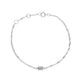 Stone and Strand 14K White Gold Delicate Aquamarine Cushion Bracelet Front Image