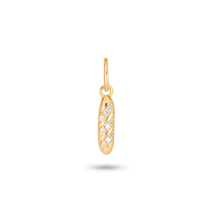 Stone and Strand 14K Yellow Gold Diamond Baguette Charm Front Image