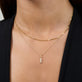 Image of 14K Yellow Gold Diamond Baguette Charm with Stone and Strand Necklaces