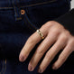 Image of 14K Yellow Gold Diamond Bamboo Resort Ring on Models Hand