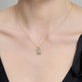Image of 14K Yellow Gold Diamond Beekman Dog Tag Necklace on Models Neck