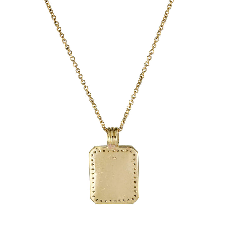 Stone and Strand 14K Yellow Gold Diamond Beekman Dog Tag Necklace Rear Image