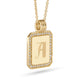 Stone and Strand 14K Yellow Gold Diamond Beekman Dog Tag Necklace Engraved Side Image