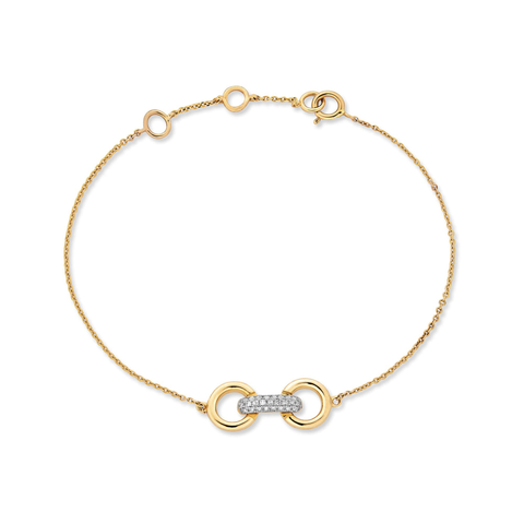 Stone and Strand 14K Yellow Gold Diamond Bridle Bracelet Front Image