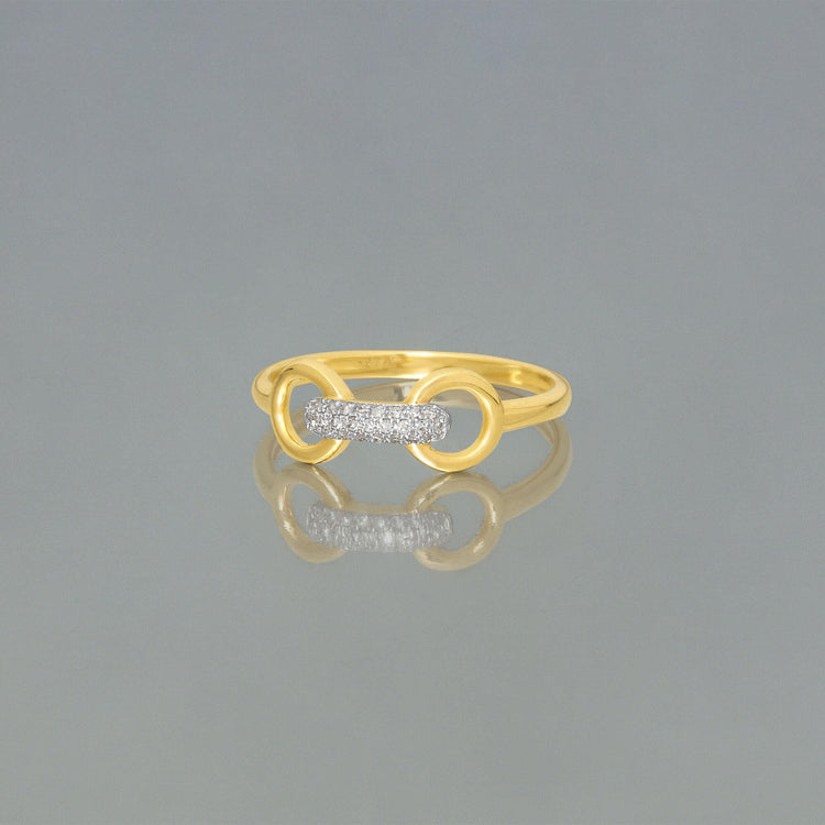 Stone and Strand 14K Yellow Gold Diamond Bridle Ring Editorial Image