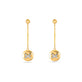 Stone and Strand 14K Yellow Gold Diamond Button Drop Earrings Front Image