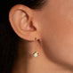Image of 14K Yellow Gold Diamond Button Drop Earrings on Models Ear