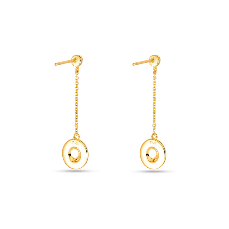 Stone and Strand 14K Yellow Gold Diamond Button Drop Earrings Rear Image
