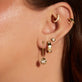 Image of 14K Yellow Gold Diamond Button Drop Earrings with Stone and Strand Earrings