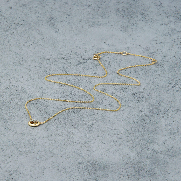 Stone and Strand 14K Yellow Gold Diamond Button Necklace Editorial Image