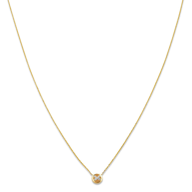 Stone and Strand 14K Yellow Gold Diamond Button Necklace Image