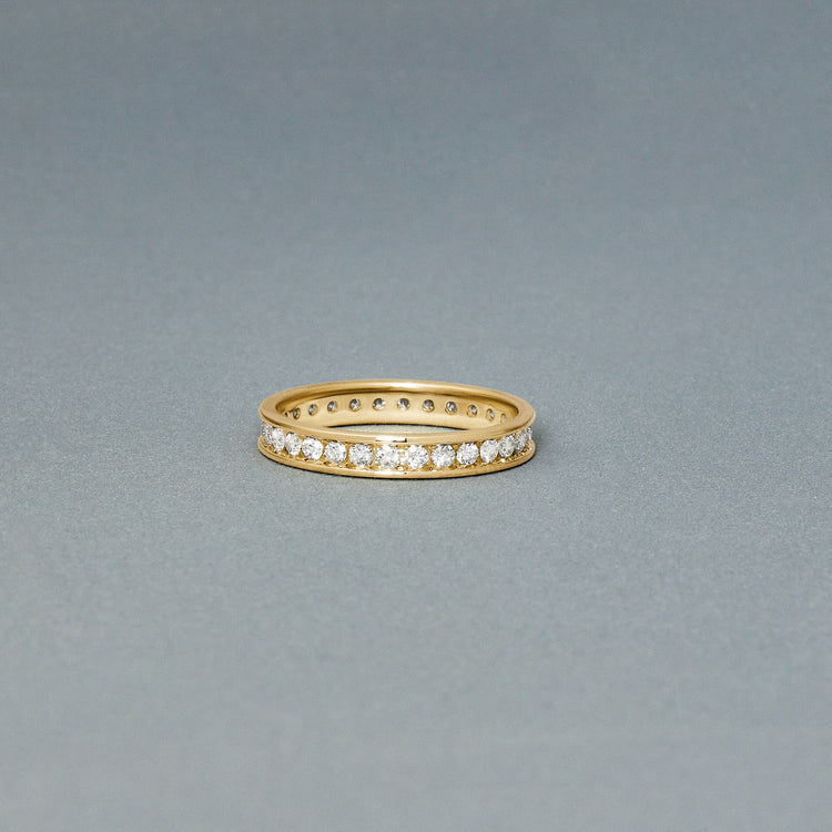 Stone and Strand 14K Yellow Gold Diamond Channel Ring Editorial Image