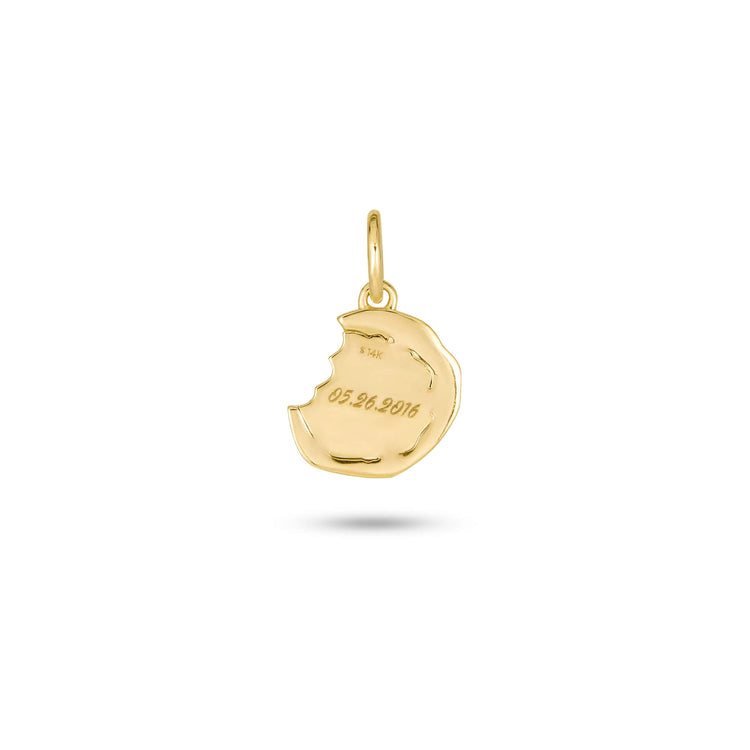 Stone and Strand 14K Yellow Gold Diamond Cookie Charm Rear Engraved Image