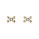Stone and Strand 14K Yellow Gold Diamond Cross Stitch Studs Front Image