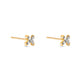Stone and Strand 14K Yellow Gold Diamond Cross Stitch Studs Side Image