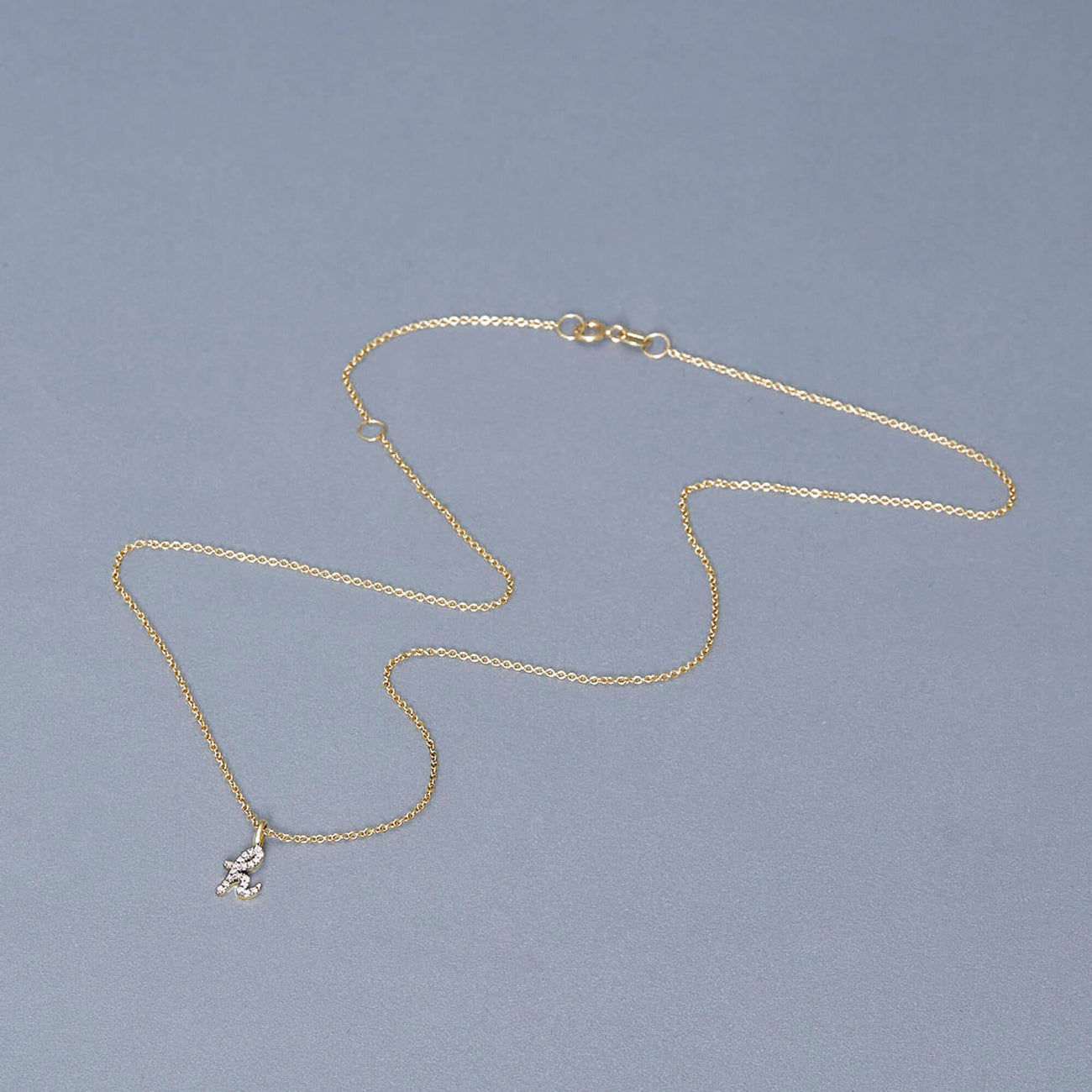 Diamond Cursive Initial Necklace – STONE AND STRAND