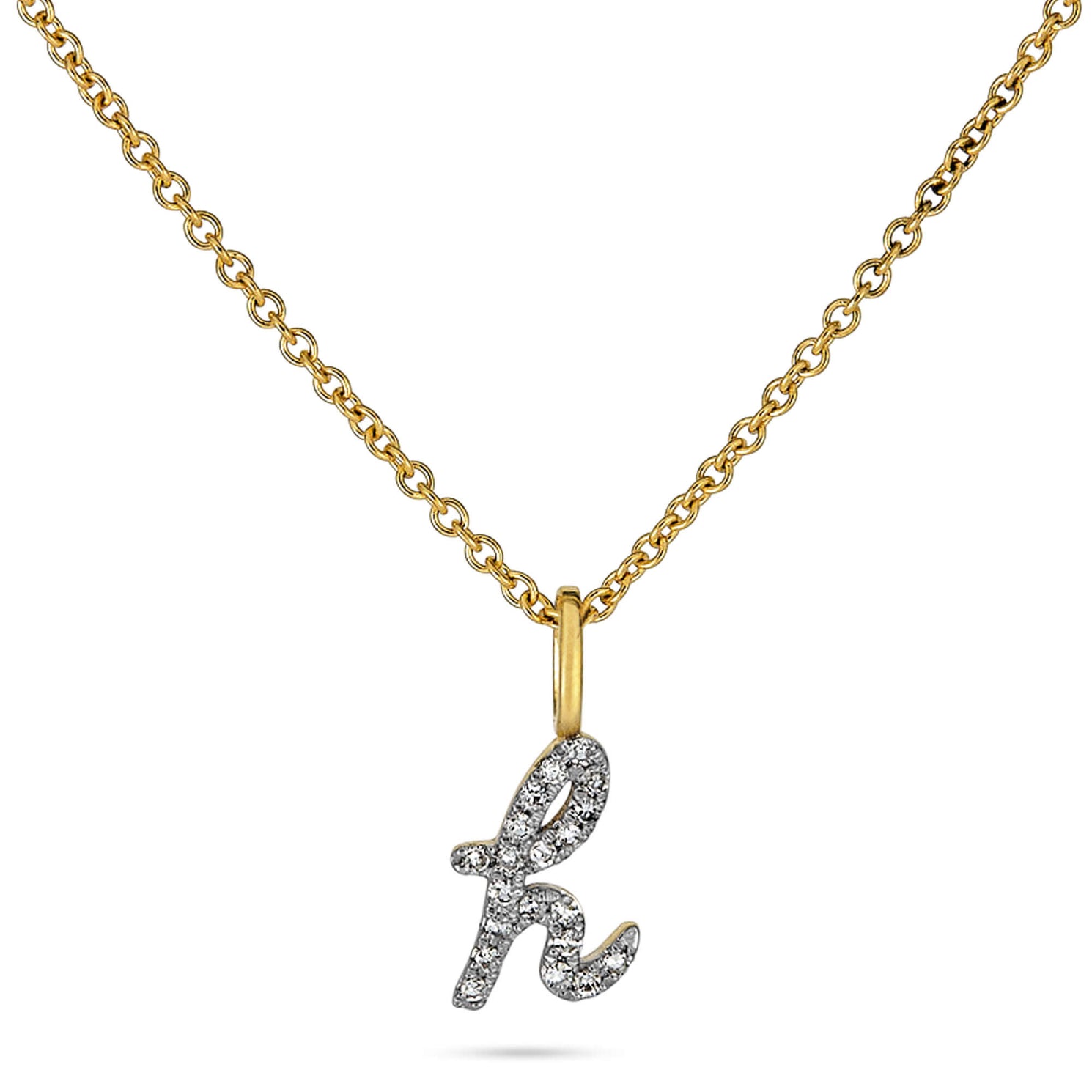 Diamond Cursive Initial Necklace – STONE AND STRAND