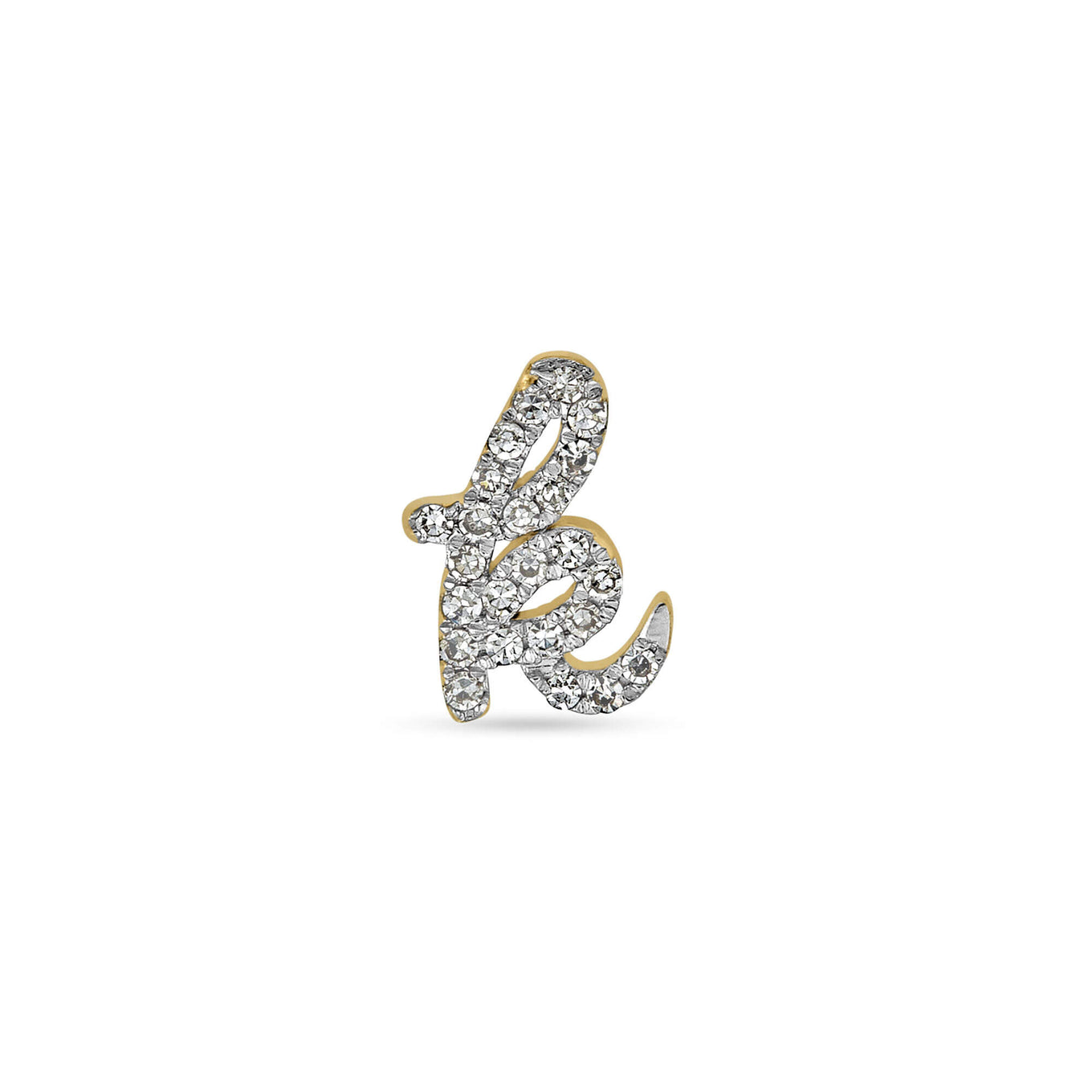 Diamond Cursive Initial Stud – STONE AND STRAND