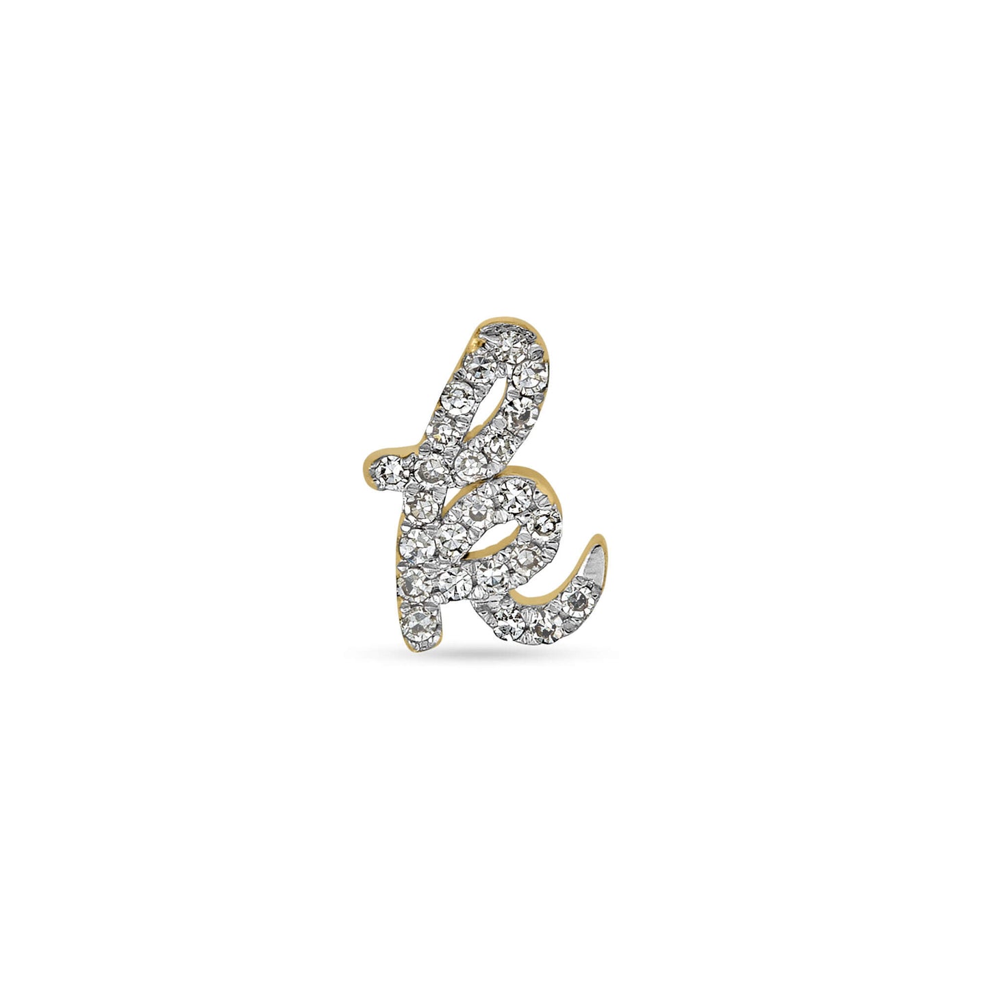 Diamond Cursive Initial Stud - Great Gifts Club