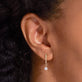 Image of 10K Yellow Gold Diamond Disco Drop Earrings on Models Ear