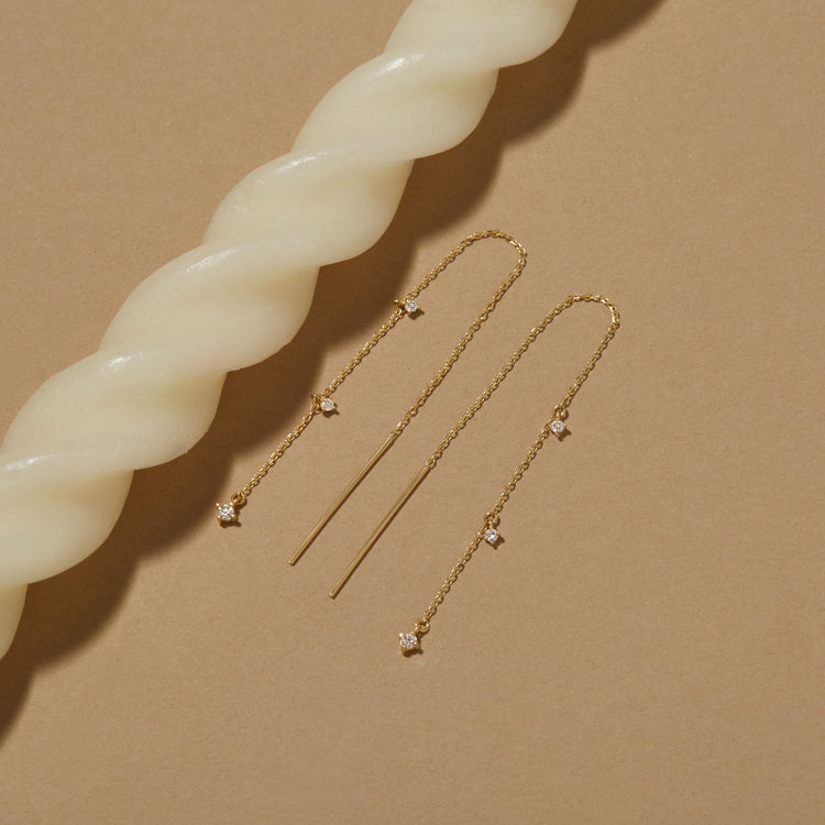 Stone and Strand 10K Yellow Gold LAB-Created Diamond Drizzle Threaders Editorial Image