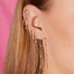 Image of 10K Yellow Gold LAB-Created Diamond Drizzle Threader with Stone and Strand Earrings