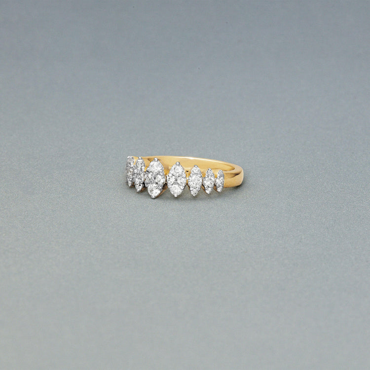 Stone and Strand 14K Yellow Gold Diamond Fern Band Editorial Image