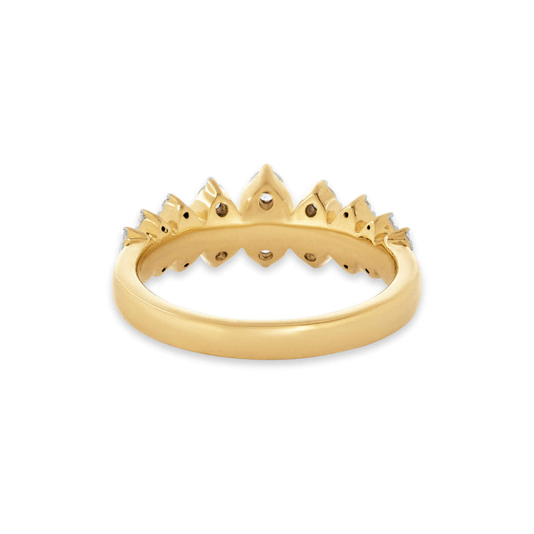 Stone and Strand 14K Yellow Gold Diamond Fern Band Rear Image