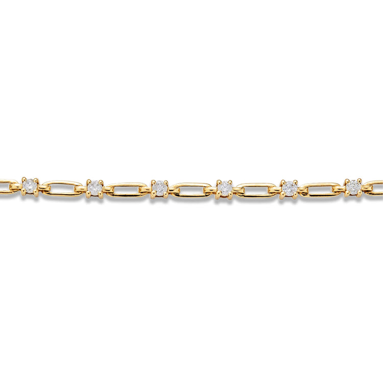 Stone and Strand 14K Yellow Gold Diamond Flounce Bracelet Close Up Image