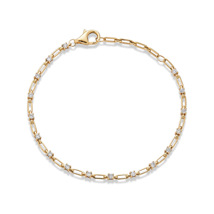 Stone and Strand 14K Yellow Gold Diamond Flounce Bracelet Front Image
