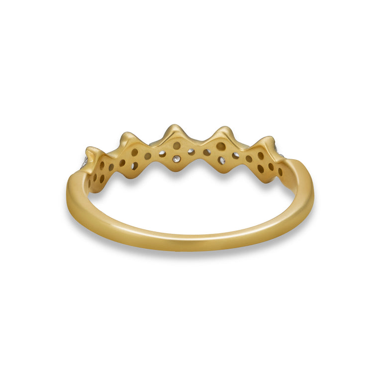 Stone and Strand 10K Yellow Gold Diamond Flowers Ring Rear Image