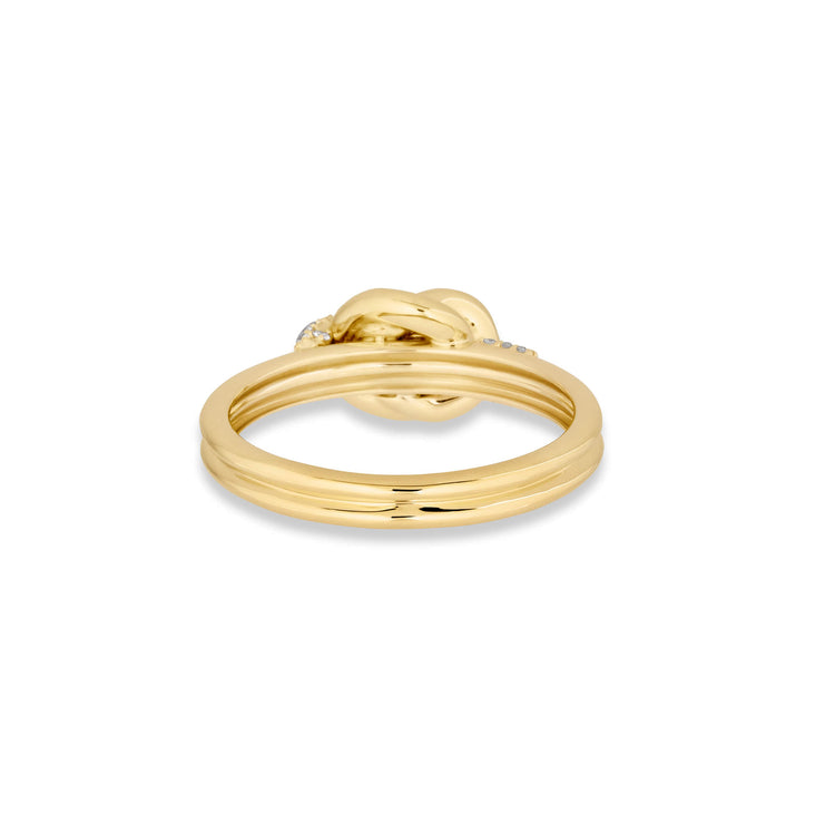 Stone and Strand 14K Yellow Gold Diamond Forme Knot Ring Rear Image