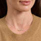 Image of 14K Yellow Gold Diamond Gothic Name Necklace on Models Neck